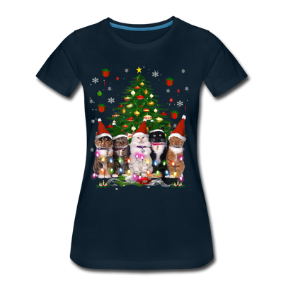 Cat Lover Christmas Tree Funny Christmas Women’s Premium T-shirt - Mr.SWAGBEAST