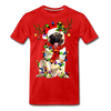 Christmas Pug Love Funny Christmas Men/Unisex Premium T-shirt. - Mr.SWAGBEAST
