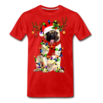 Christmas Pug Love Funny Christmas Men/Unisex Premium T-shirt. - Mr.SWAGBEAST