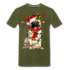 Christmas Pug Love Funny Christmas Men/Unisex Premium T-shirt. - Mr.SWAGBEAST