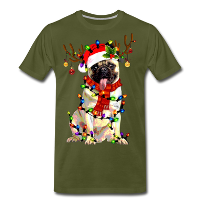 Christmas Pug Love Funny Christmas Men/Unisex Premium T-shirt. - Mr.SWAGBEAST