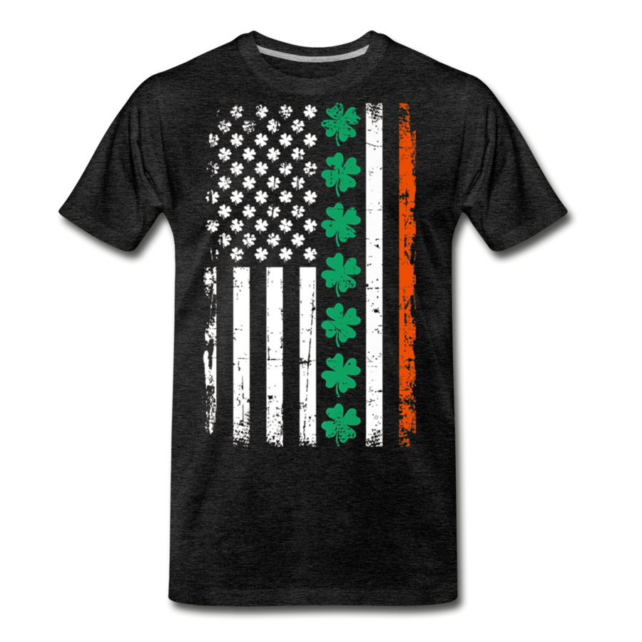 Celtic Clover Irish American Flag St. Patrick's Day Men/Unisex Premium T-Shirt - Mr.SWAGBEAST