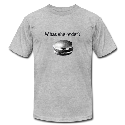 What She Order? Fish Filet Funny Men/Unisex Premium Adult T-Shirt - Mr.SWAGBEAST