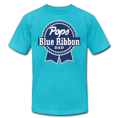Pops Blue Ribbon Dad Father's Day Men /Unisex Premium T-Shirt - Mr.SWAGBEAST
