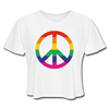 LGBTQ Rainbow Peace Sign Premium Women's Cropped T-shirt - Mr.SWAGBEAST