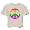 LGBTQ Rainbow Peace Sign Premium Women's Cropped T-shirt - Mr.SWAGBEAST