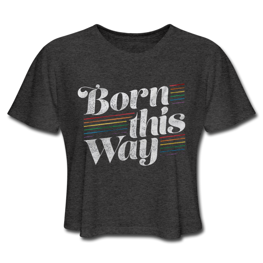 LGBTQ Born This Way Women's Premium Cropped T-Shirt - Mr.SWAGBEAST