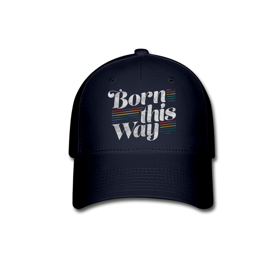 LGBTQ Born This Way Adult Flex Fitted Baseball Hat - Mr.SWAGBEAST