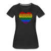 LGBTQ Rainbow Pride Heart Women's Premium Adult T-Shirt - Mr.SWAGBEAST