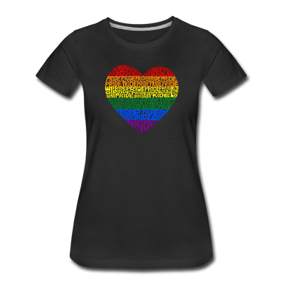 LGBTQ Rainbow Pride Heart Women's Premium Adult T-Shirt - Mr.SWAGBEAST