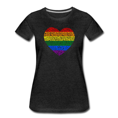 LGBTQ Rainbow Pride Heart Women's Premium Adult T-Shirt - Mr.SWAGBEAST