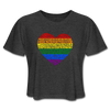 LGBTQ Rainbow Pride Heart Women's Cropped T-Shirt - Mr.SWAGBEAST