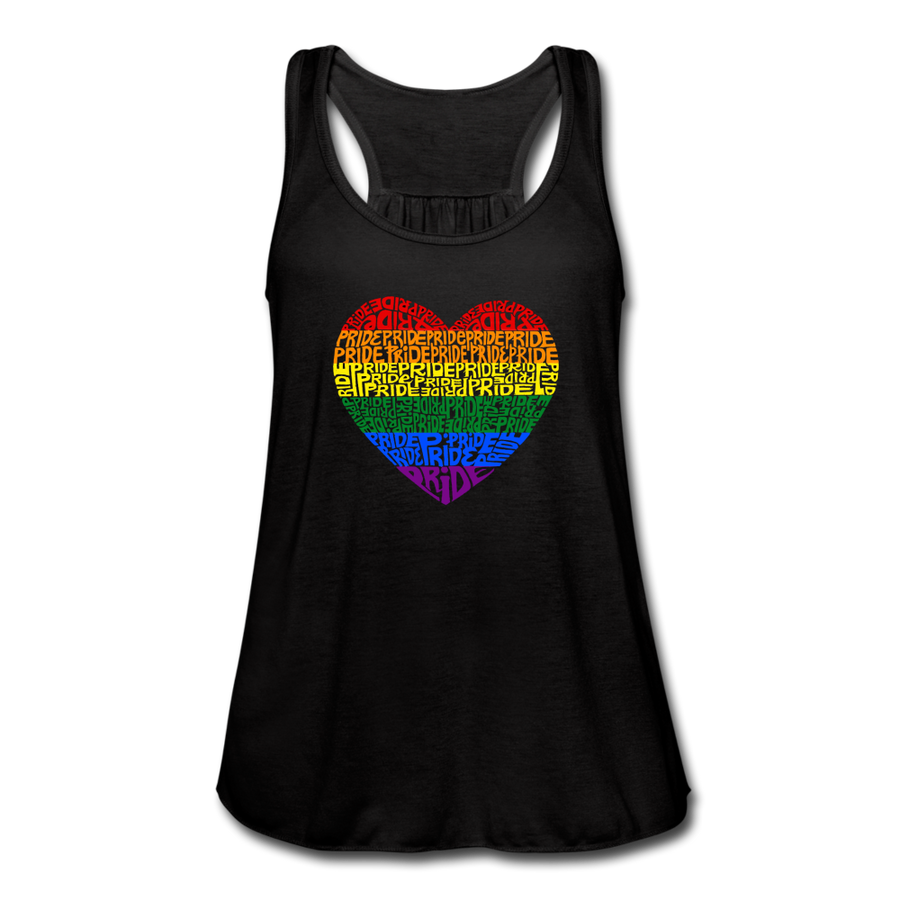 LGBTQ Rainbow Pride Heart Women's Flowy Tank Top - Mr.SWAGBEAST