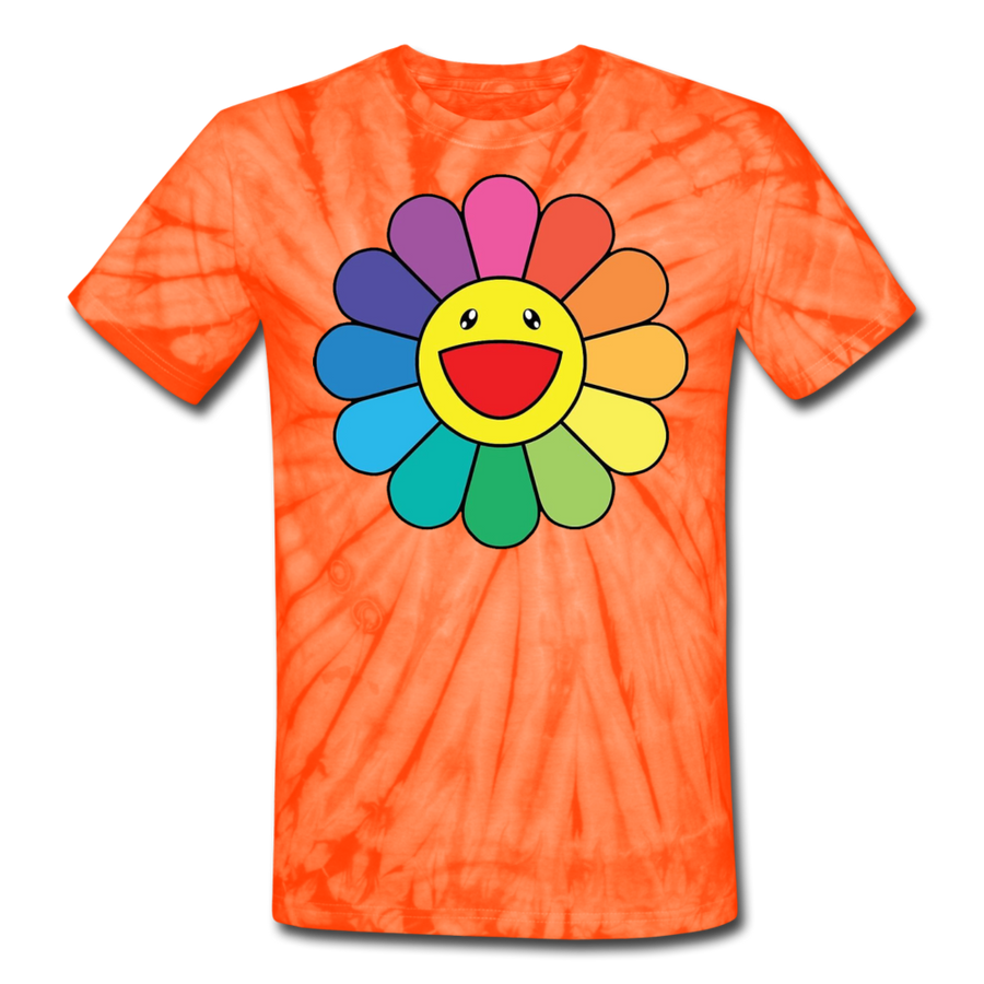 Rainbow Flower LGBTQ Men's/Unisex Premium Tie Dye Adult T-Shirt - Mr.SWAGBEAST