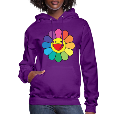 LGBTQ Rainbow Flower Women's Premium Pullover Hoodie - Mr.SWAGBEAST