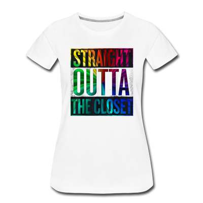 Straight Outta The Closet LGBTQ Pride Women’s Premium T-Shirt - Mr.SWAGBEAST