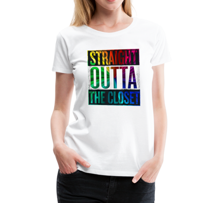 Straight Outta The Closet LGBTQ Pride Women’s Premium T-Shirt - Mr.SWAGBEAST