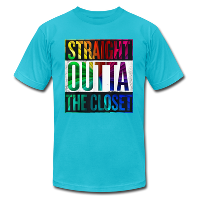 Straight Outta The Closet LGBTQ Pride Men's/Unisex Premium Adult T-Shirt - Mr.SWAGBEAST