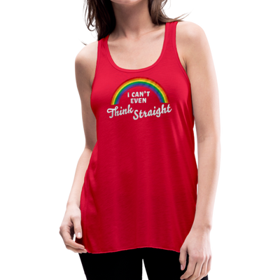 I Can't Even Think Straight LGBTQ Pride Rainbow Women’s Flowy Tank Top - Mr.SWAGBEAST