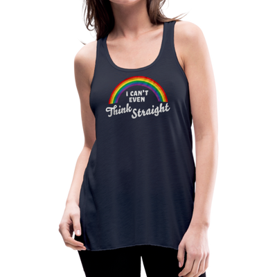 I Can't Even Think Straight LGBTQ Pride Rainbow Women’s Flowy Tank Top - Mr.SWAGBEAST