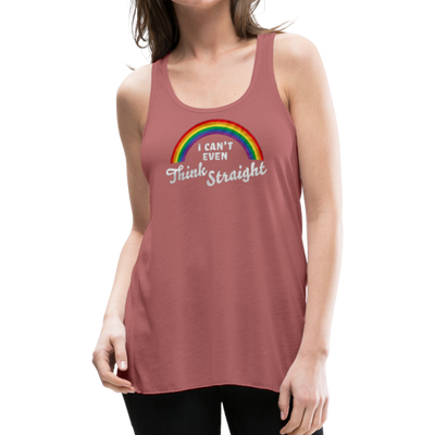 I Can't Even Think Straight LGBTQ Pride Rainbow Women’s Flowy Tank Top - Mr.SWAGBEAST