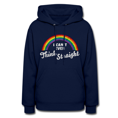 I Can't Even Think Straight LGBTQ Pride Rainbow Women’s Premium Pullover Adult Hoodie - Mr.SWAGBEAST