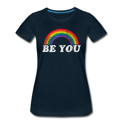 Be You LGBTQ Pride Rainbow Women’s Premium Adult T-Shirt - Mr.SWAGBEAST