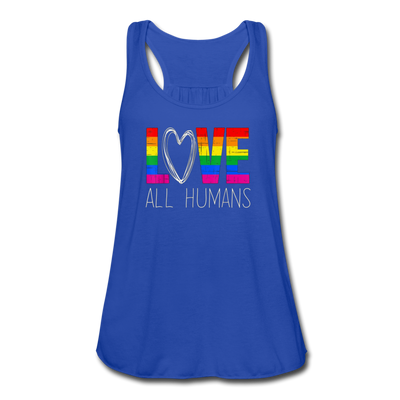 Love All Humans LGBTQ Pride Rainbow Women’s Premium Flowy Tank Top - Mr.SWAGBEAST