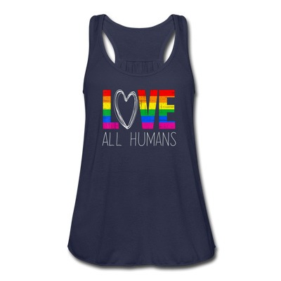 Love All Humans LGBTQ Pride Rainbow Women’s Premium Flowy Tank Top - Mr.SWAGBEAST