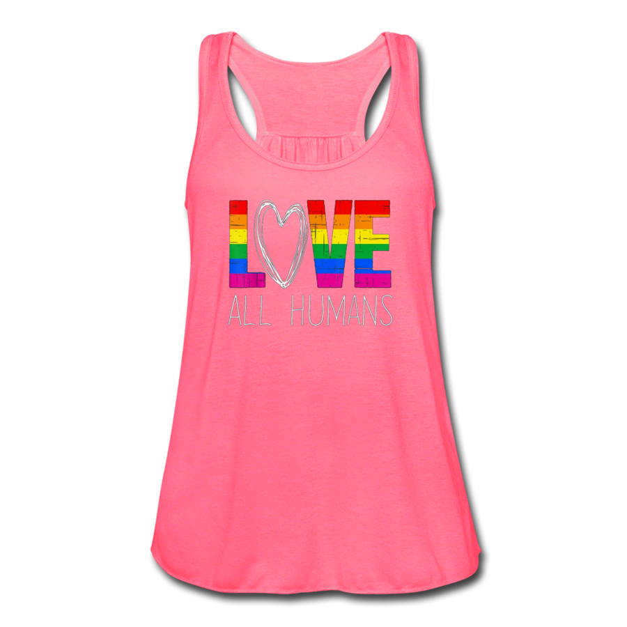 Love All Humans LGBTQ Pride Rainbow Women’s Premium Flowy Tank Top - Mr.SWAGBEAST