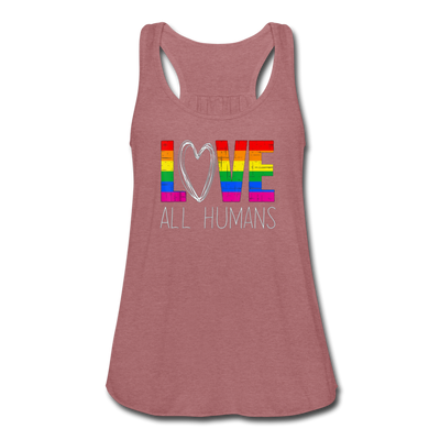 Love All Humans LGBTQ Pride Rainbow Women’s Premium Flowy Tank Top - Mr.SWAGBEAST