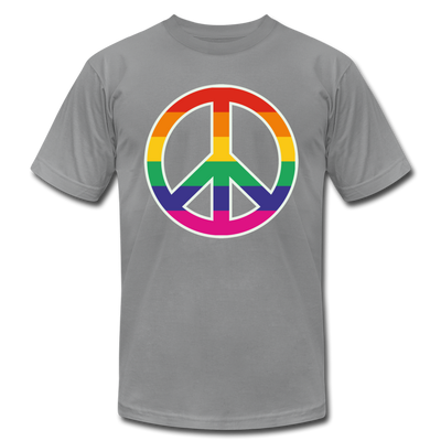 LGBTQ Rainbow Peace Sign Men's/Unisex Premium Adult T-Shirt - Mr.SWAGBEAST