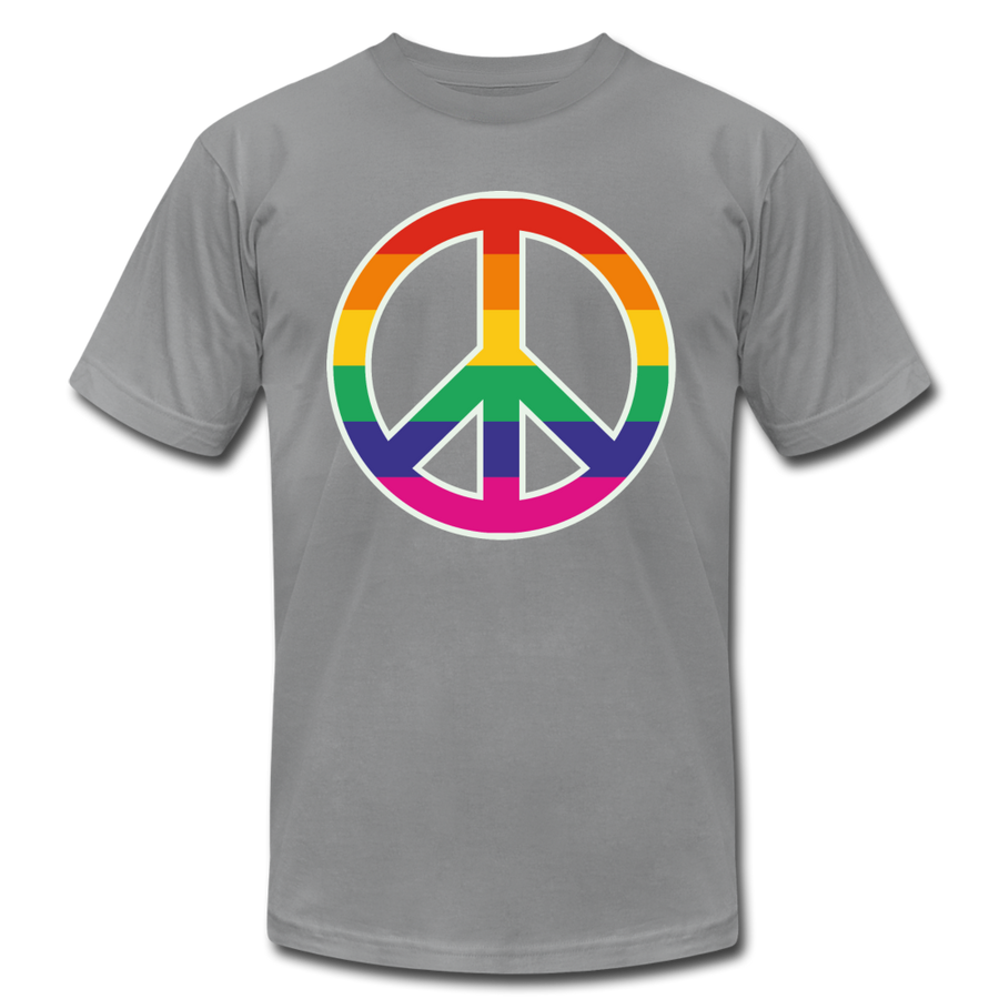 LGBTQ Rainbow Peace Sign Men's/Unisex Premium Adult T-Shirt - Mr.SWAGBEAST