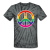 LGBT Pride Rainbow Peace Sign Men/Unisex Premium Tie Dyed T-shirt - Mr.SWAGBEAST