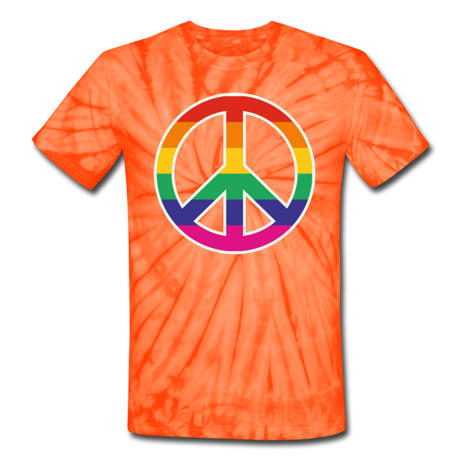 LGBT Pride Rainbow Peace Sign Men/Unisex Premium Tie Dyed T-shirt - Mr.SWAGBEAST