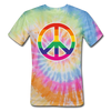 LGBT Pride Rainbow Peace Sign Men/Unisex Premium Tie Dyed T-shirt - Mr.SWAGBEAST