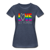 Love All Humans LGBTQ Pride Rainbow Women’s Premium Adult T-Shirt - Mr.SWAGBEAST