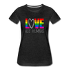 Love All Humans LGBTQ Pride Rainbow Women’s Premium Adult T-Shirt - Mr.SWAGBEAST