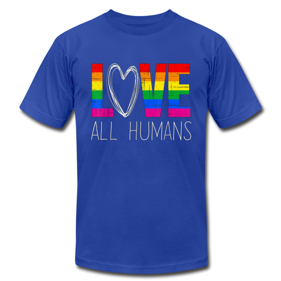 Love All Humans LGBTQ Pride Rainbow Men's/Unisex Premium Adult T-Shirt - Mr.SWAGBEAST