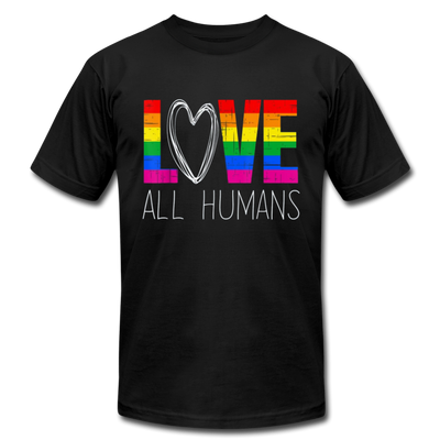 Love All Humans LGBTQ Pride Rainbow Men's/Unisex Premium Adult T-Shirt - Mr.SWAGBEAST