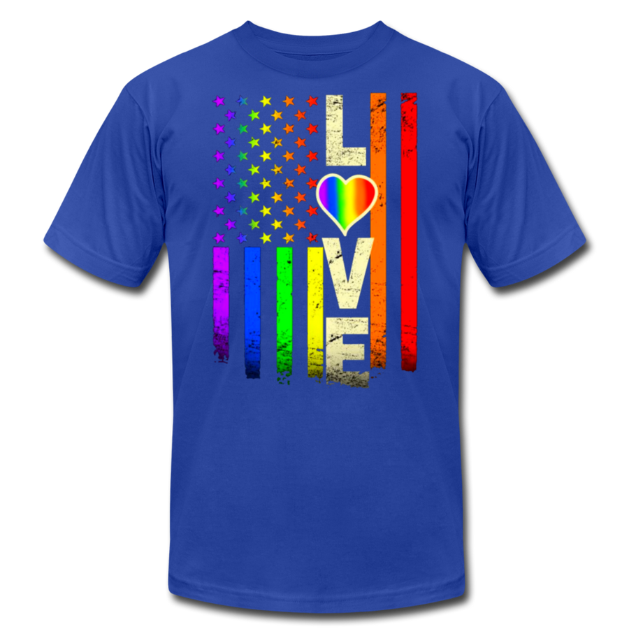 LGBTQ American Rainbow Pride Love Flag Men's/Unisex Premium T-shirt - Mr.SWAGBEAST