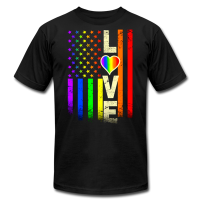 LGBTQ American Rainbow Pride Love Flag Men's/Unisex Premium T-shirt - Mr.SWAGBEAST
