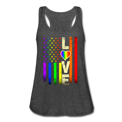 LGBTQ American Rainbow Pride Love Flag Women's Flowy Tank Top - Mr.SWAGBEAST