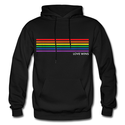 LGBTQ Rainbow Pride Flag Stripes Love Wins Men's/Unisex Premium Adult Pullover Hoodie - Mr.SWAGBEAST