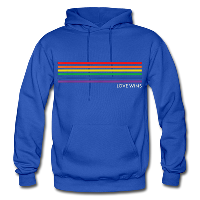 LGBTQ Rainbow Pride Flag Stripes Love Wins Men's/Unisex Premium Adult Pullover Hoodie - Mr.SWAGBEAST