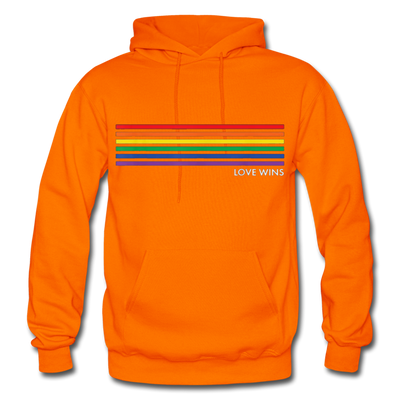 LGBTQ Rainbow Pride Flag Stripes Love Wins Men's/Unisex Premium Adult Pullover Hoodie - Mr.SWAGBEAST