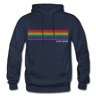 LGBTQ Rainbow Pride Flag Stripes Love Wins Men's/Unisex Premium Adult Pullover Hoodie - Mr.SWAGBEAST