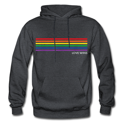 LGBTQ Rainbow Pride Flag Stripes Love Wins Men's/Unisex Premium Adult Pullover Hoodie - Mr.SWAGBEAST