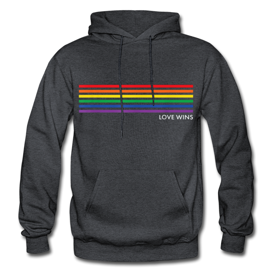 LGBTQ Rainbow Pride Flag Stripes Love Wins Men's/Unisex Premium Adult Pullover Hoodie - Mr.SWAGBEAST