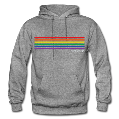 LGBTQ Rainbow Pride Flag Stripes Love Wins Men's/Unisex Premium Adult Pullover Hoodie - Mr.SWAGBEAST